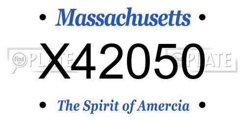 X42050 Massachusetts License Plate