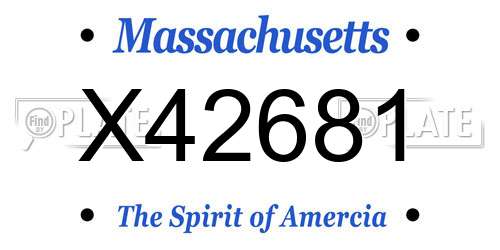 X42681 Massachusetts License Plate
