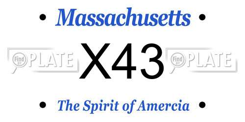 X43 Massachusetts License Plate