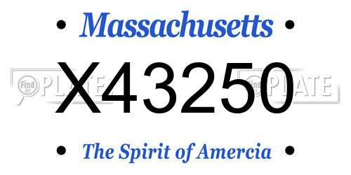 X43250 Massachusetts License Plate