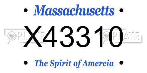 X43310 Massachusetts License Plate