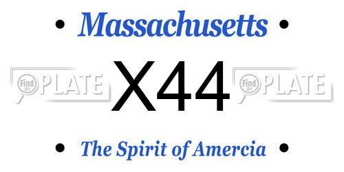 X44 Massachusetts License Plate