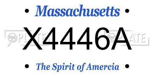 X4446A Massachusetts License Plate