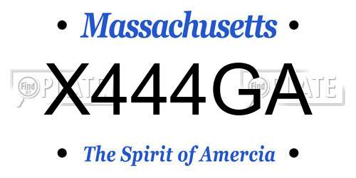 X444GA Massachusetts License Plate