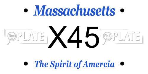 X45 Massachusetts License Plate
