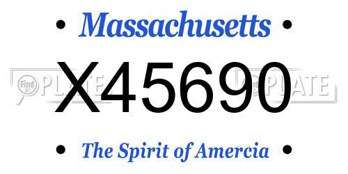X45690 Massachusetts License Plate