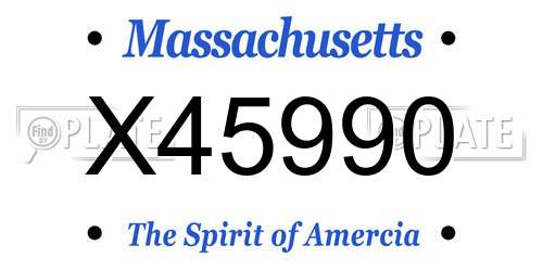 X45990 Massachusetts License Plate