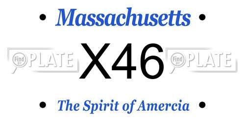 X46 Massachusetts License Plate