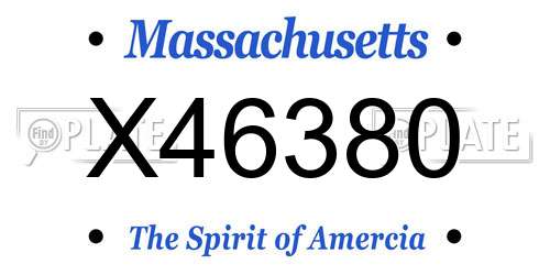 X46380 Massachusetts License Plate