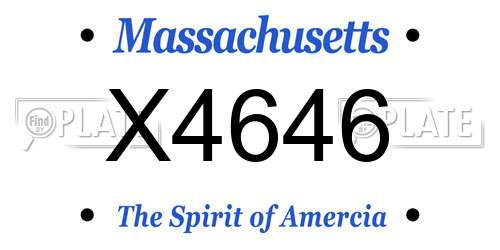 X4646 Massachusetts License Plate