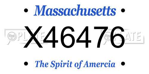 X46476 Massachusetts License Plate
