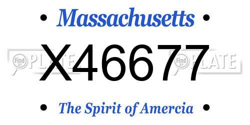 X46677 Massachusetts License Plate