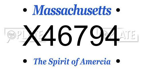 X46794 Massachusetts License Plate