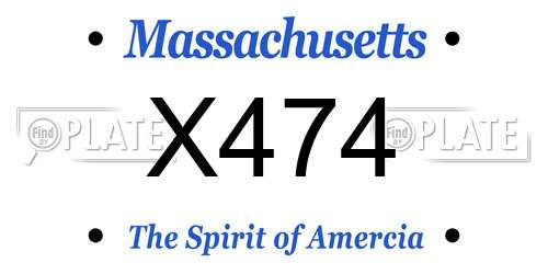 X474 Massachusetts License Plate