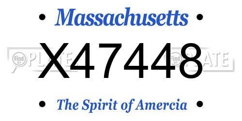 X47448 Massachusetts License Plate