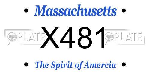 X481 Massachusetts License Plate