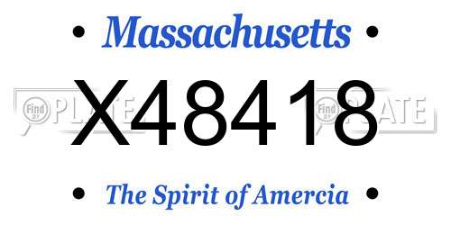 X48418 Massachusetts License Plate