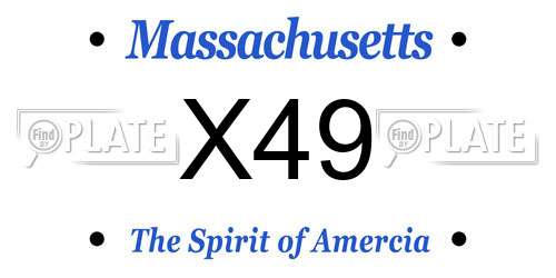 X49 Massachusetts License Plate