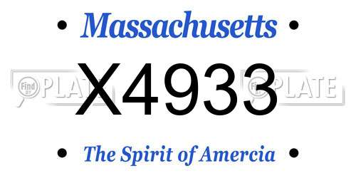 X4933 Massachusetts License Plate