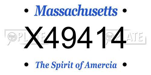 X49414 Massachusetts License Plate