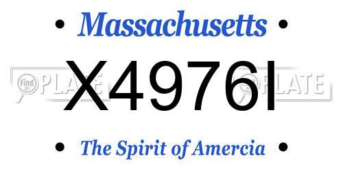 X4976I Massachusetts License Plate