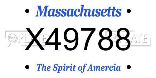X49788 Massachusetts License Plate
