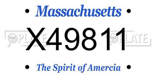 X49811 Massachusetts License Plate