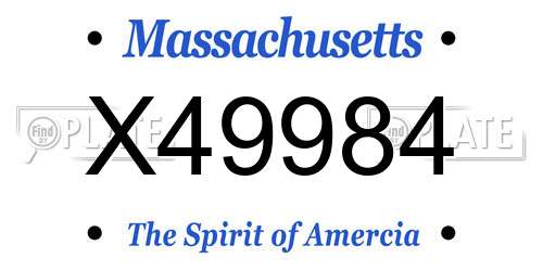 X49984 Massachusetts License Plate