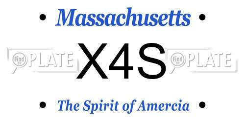 X4S Massachusetts License Plate