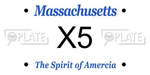 X5 Massachusetts License Plate