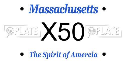 X50 Massachusetts License Plate