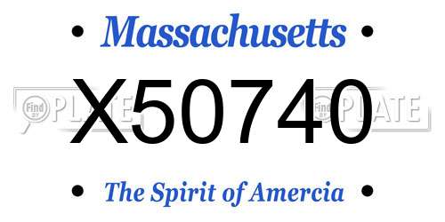 X50740 Massachusetts License Plate