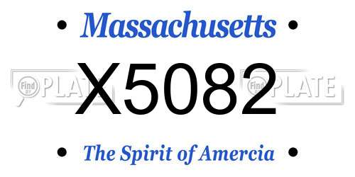 X5082 Massachusetts License Plate