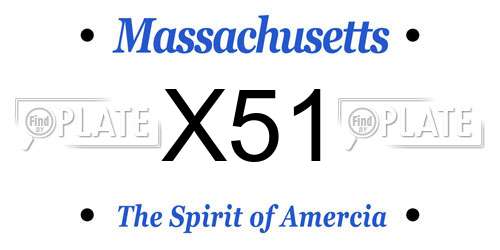 X51 Massachusetts License Plate