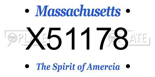 X51178 Massachusetts License Plate