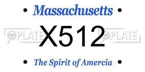 X512 Massachusetts License Plate