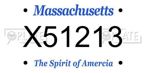 X51213 Massachusetts License Plate
