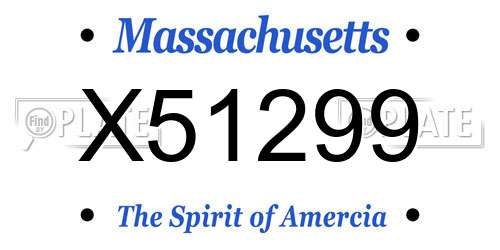 X51299 Massachusetts License Plate