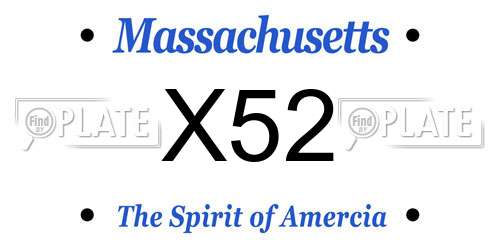 X52 Massachusetts License Plate