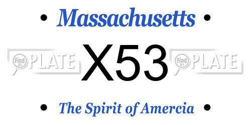 X53 Massachusetts License Plate