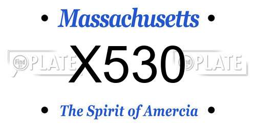 X530 Massachusetts License Plate