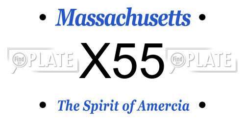 X55 Massachusetts License Plate