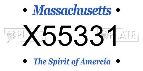 X55331 Massachusetts License Plate