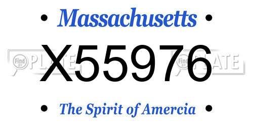 X55976 Massachusetts License Plate