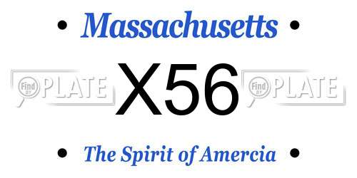 X56 Massachusetts License Plate