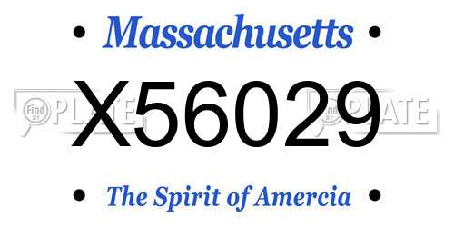 X56029 Massachusetts License Plate