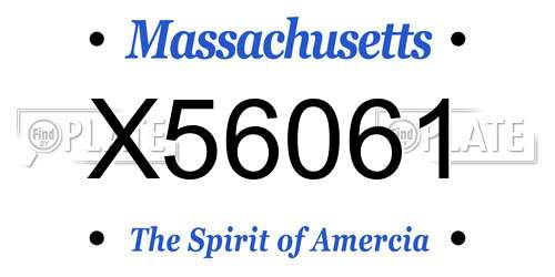 X56061 Massachusetts License Plate