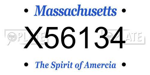 X56134 Massachusetts License Plate