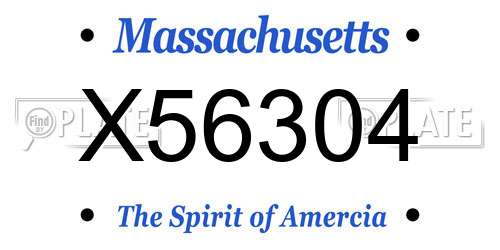 X56304 Massachusetts License Plate
