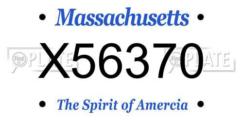 X56370 Massachusetts License Plate